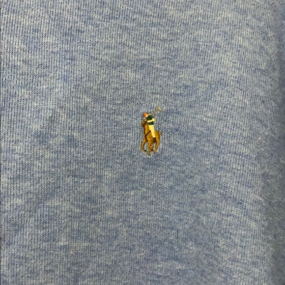 Light/French Blue Polo Half Zip Size 2XB - Picture 3 of 5